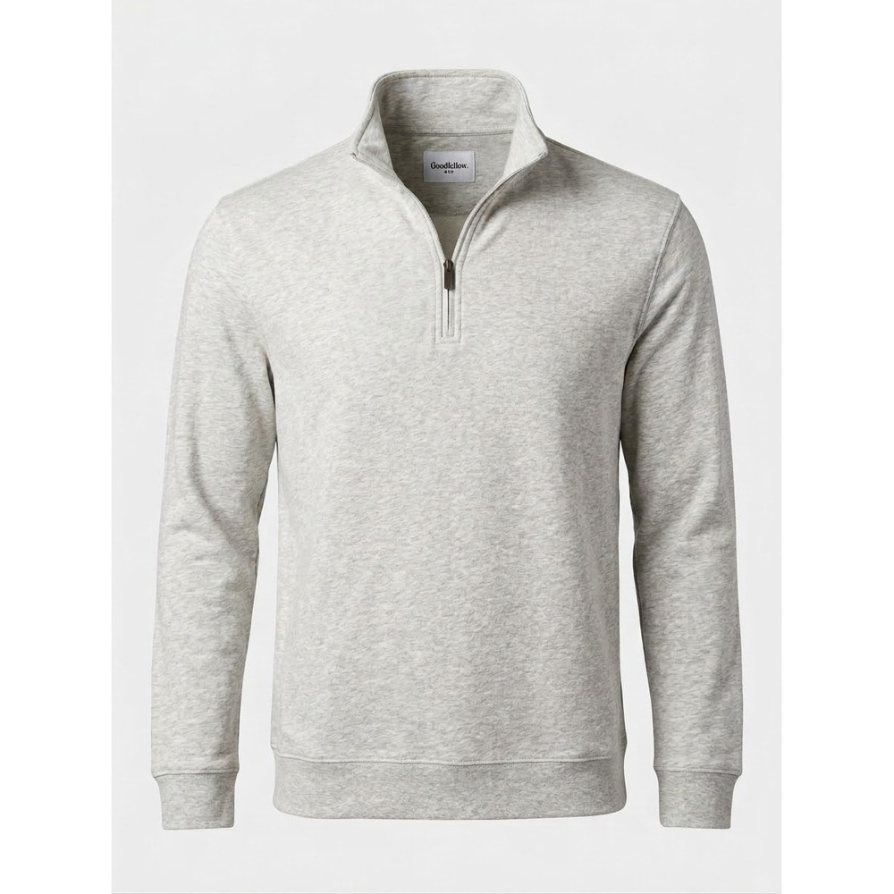Goodfellow & Co Mens Comfort Quarter Zip Pullover Light Gray Heather Size M NWT